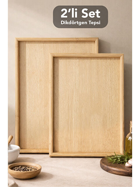 Meleni Home 2'li Dikdörtgen Tepsi Seti