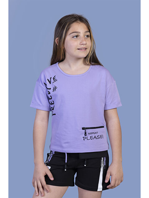 Toontoykids Kız Çocuk Cep Detaylı Baskılı Şortlu Takım - S000271089-17878