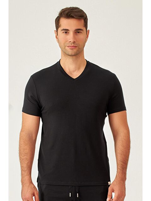 Katia And Bony Erkek Siyah Renkli V Yaka Tişört - S000207815-19351