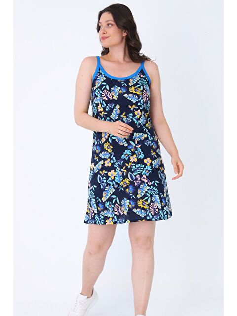 Intensive Kadın Lacivert %100 Pamuk Yazlık Askılı Elbise - S000503821-21164