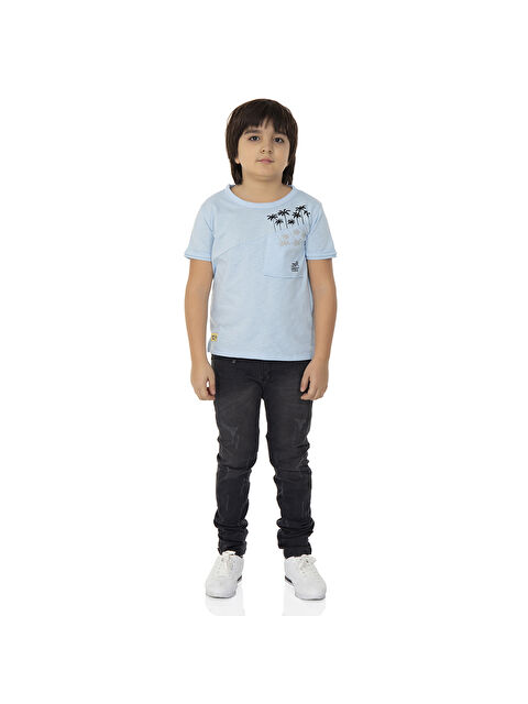 Toontoykids Erkek Çocuk T-shırt Palmiyeli Baskı - S000255113-17234