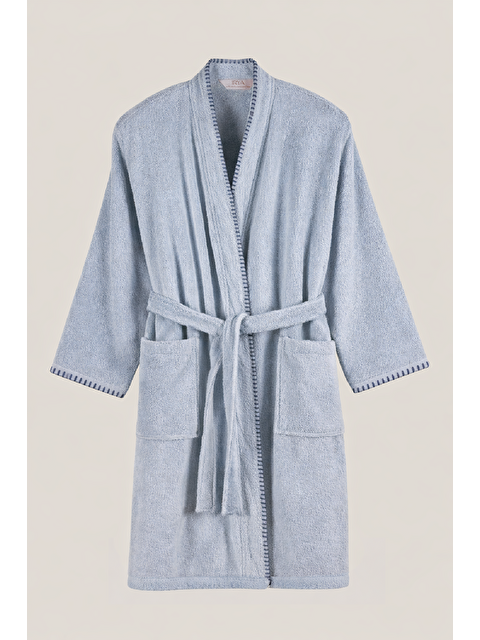 İrya Shadow %100 Pamuk Erkek Bornoz Misty Blue