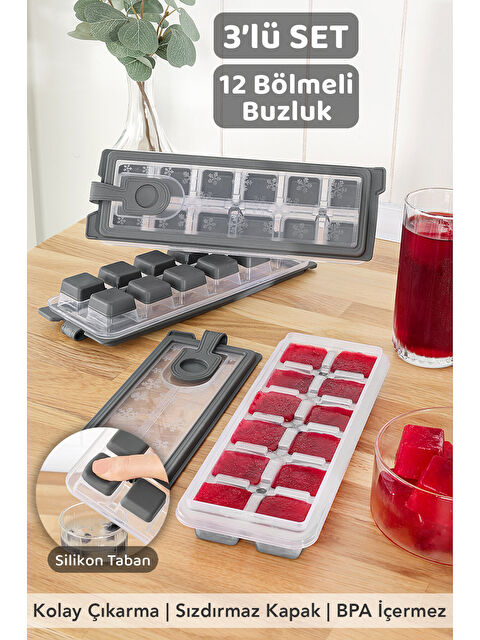 Meleni Home 3 Adet Silikon Bas Çıkar Buzluk