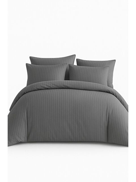 Mulberry Çift Kişilik Çizgili Saten Nevresim Takımı %100 Pamuk 200x220 - Yumuşak Dokulu Lüks Nevresim Takımı