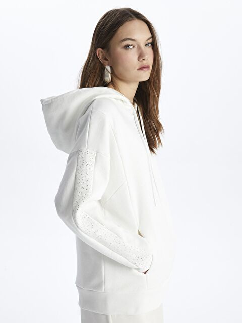 Dexia Taş Detaylı Kapüşonlu Rahat Kalıp Sweatshirt - Rennes - S000118465-20063