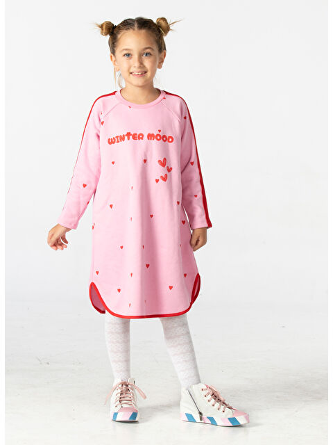 Casabony Winter Mood Pembe Kalın Kız Elbise - S000263528-20024