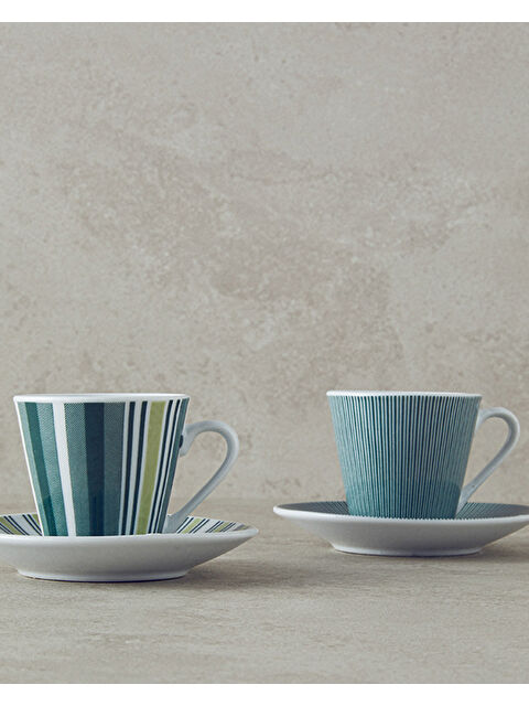 English Home Lori Porselen 4 Parça 2 Kişilik Kahve Fincan Takımı 80 Koyu Yeşil - S000337229-19416