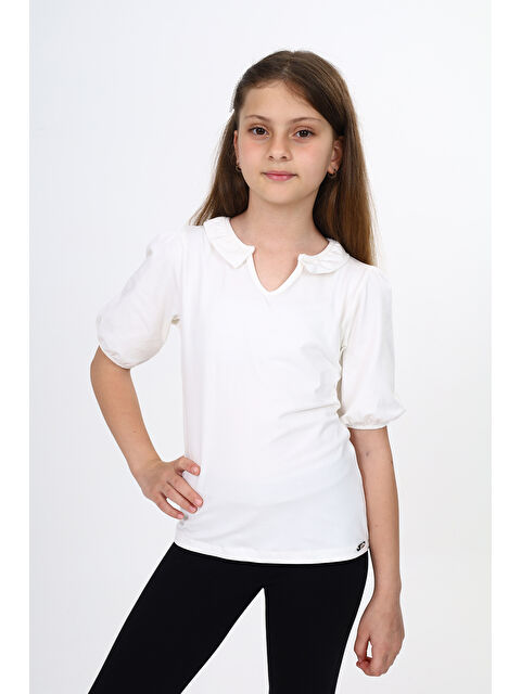 Toontoykids Kız Çocuk Balon Kol Tişört - S000372856-19965