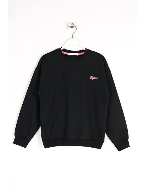 Zepkids Bisiklet Yaka Uzun Kol Siyah Renk Kız Çocuk Sweatshirt - S000357158-19351