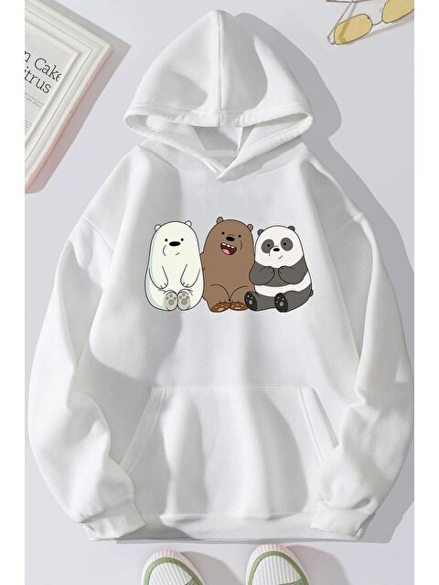 uyguntarz Unisex Kafadar Ayılar Baskılı Sweatshirt - S000268918-20063