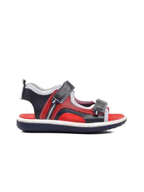 Ayakmod Lacivert-Beyaz Ortopedik Cırtlı Çocuk Sandalet 24-996-F - S000217331-37349