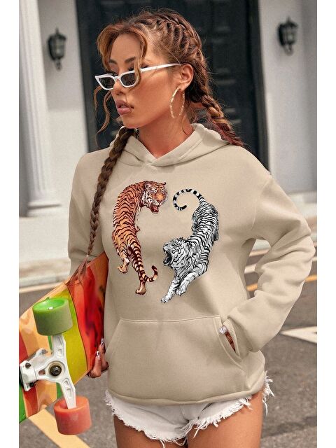 uyguntarz Unisex Tiger Baskılı Sweatshirt - S000268925-19928