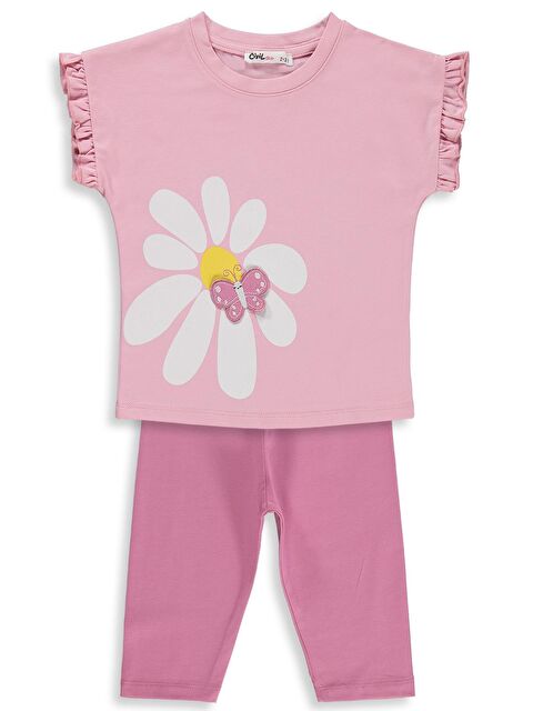 Civil Girls Papatya Baskılı 2-5 Yaş Takım - Pembe 4-5 Yaş - S000524868-20024