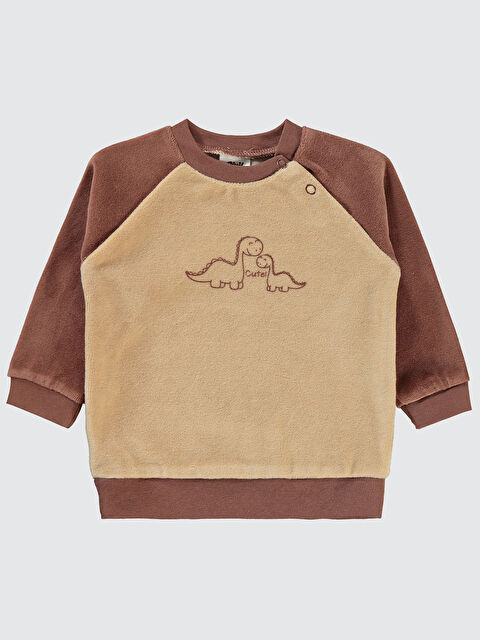 Civil Baby Erkek Bebek Sweatshirt 6-18 Ay Sütlü Kahve - S000287187-29705