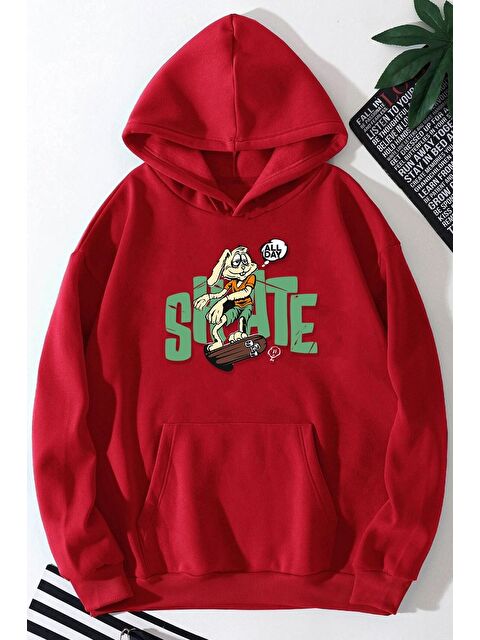 uyguntarz Unisex All Day Rabbit Baskılı Sweatshirt - S000268922-20045