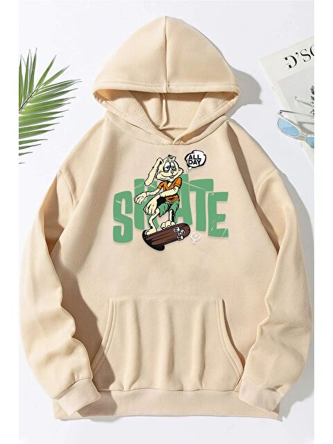 uyguntarz Unisex All Day Rabbit Baskılı Sweatshirt - S000268922-19928