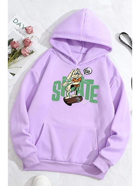 uyguntarz Unisex All Day Rabbit Baskılı Sweatshirt - S000268922-17878