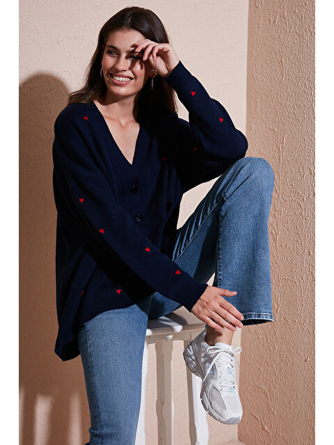 Lela Rahat Kesim V Yaka Triko Kadın Hırka 4616190 - S000273419-21164