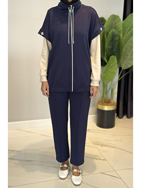 Remsa Yelekli Taş Detaylı 3lü Takım 25168 Lacivert - S000463159-21164