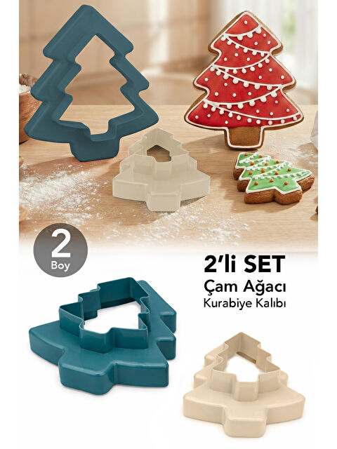 Meleni Home 2'li Çam Ağacı Kurabiye Kalıbı