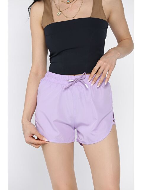 Gülseli Kadın Yan Çapraz Şeritli Deniz Şortu - S000399259-17878