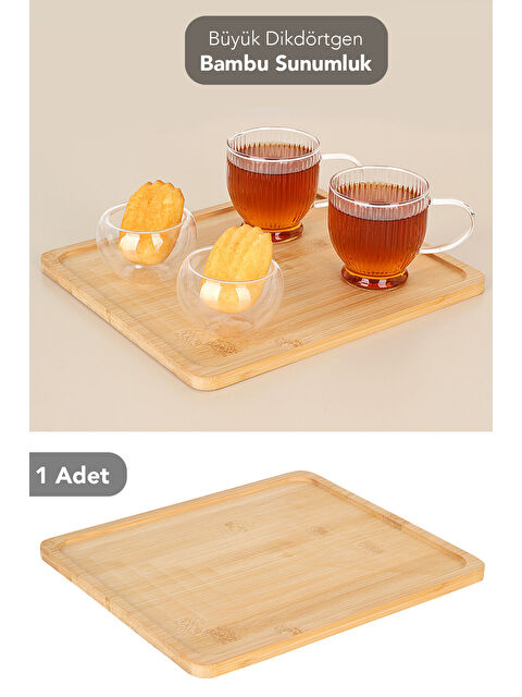 Meleni Home 1 Adet Büyük Boy Bambu Sunumluk