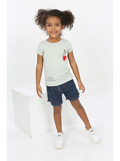 Toontoykids Kız Bebek Göğsü Nota Nakışlı Yazı Baskılı Tişört - S000372861-526