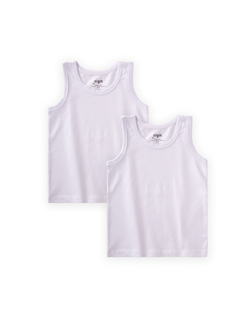 CİGİT İkili Geniş Askılı Atlet 2-11 Yaş Beyaz - S000516194-20063