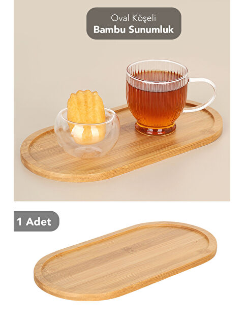 Meleni Home 1 Adet Oval Bambu Sunumluk