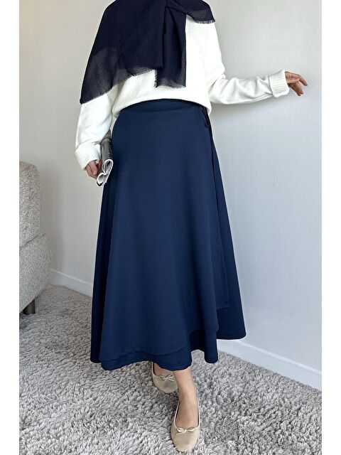 Julude Bel Bağlama Detaylı Kiloş Scuba Tesettür Etek - S000491564-21164