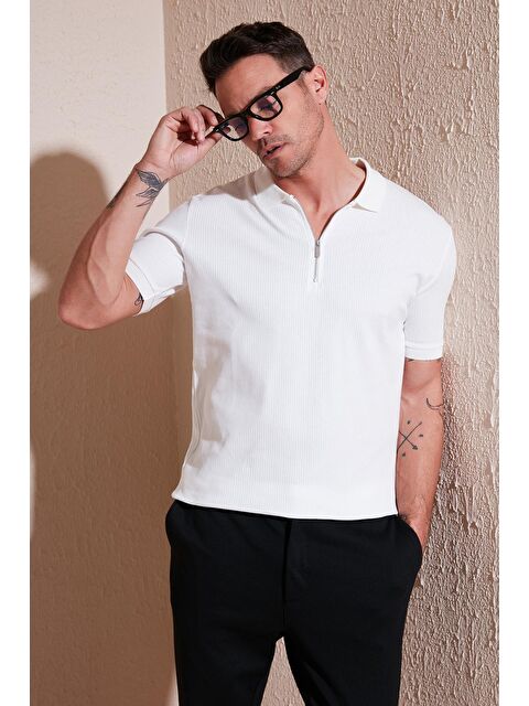 Buratti Pamuklu Regular Fit Fermuarlı Polo Yaka %100 Pamuk Tişört 5902738 - S000151573-19965