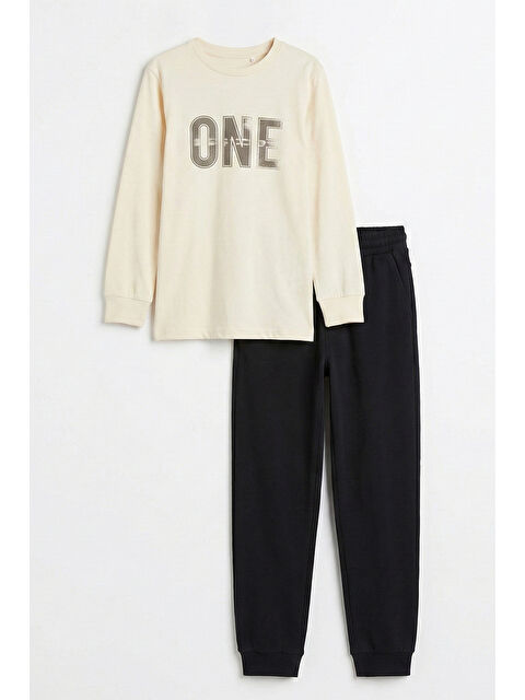 Remsa Erkek Çocuk Garson Boy Pamuk Penye Pijama Takımı 4112 Krem - S000516195-19966