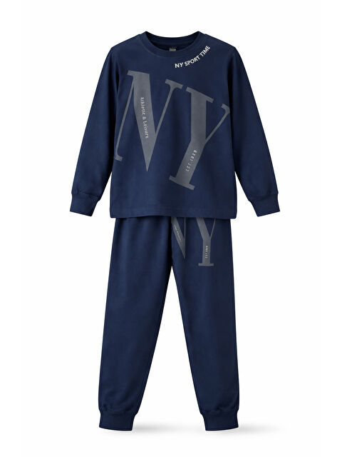 Remsa Erkek Çocuk Garson Boy Pamuk Penye Pijama Takımı 4224 Lacivert01 - S000497551-1211