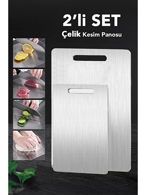 Meleni Home 2'li Standlı Kesme Tahtası Seti