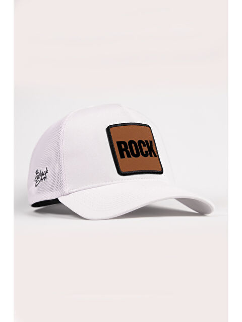 BlackBörk Rock Logolu Beyaz Trucker Şapka
