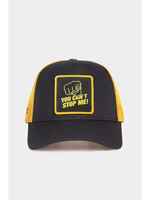 BlackBörk You Can t Stop Me Logolu Siyah-Sarı Trucker Şapka