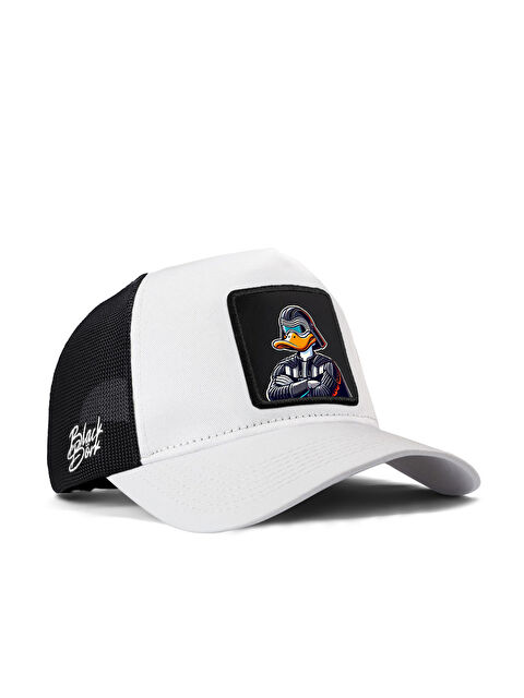 BlackBörk Duckside Logolu Beyaz-Siyah Trucker Şapka