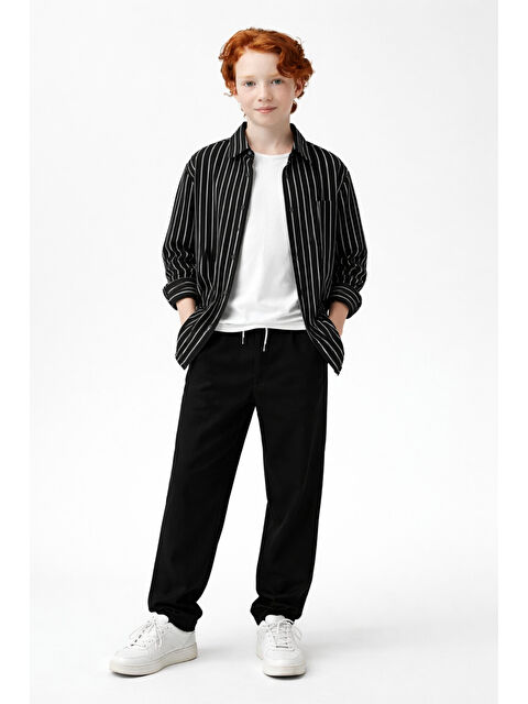 Ahengim Erkek Çocuk Regular Kalıp Çizgili Gömlek Pantolon 2’li Takım Ak2603 - S000524869-19351