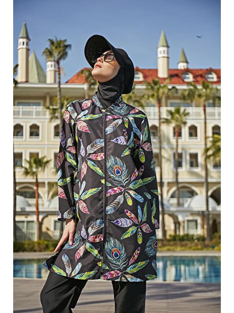 Remsa Mayo Paraşüt Tam Kapalı Tesettür Mayo R4602 Yeşil Tavus - S000203011-19351