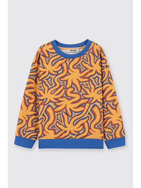 Panço Erkek Bebek Baskılı Bisiklet Somon Sweatshirt - S000514532-24085