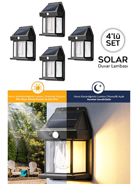 Meleni Home 4 Adet Solar Duvar Lambası