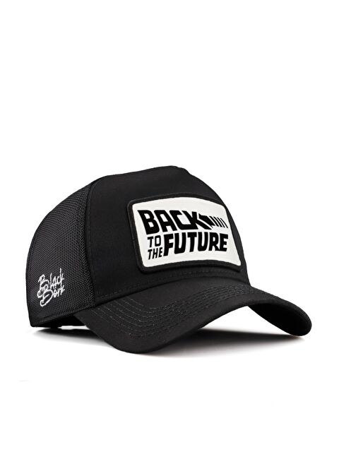 BlackBörk Back To Future Logolu Siyah Trucker Şapka