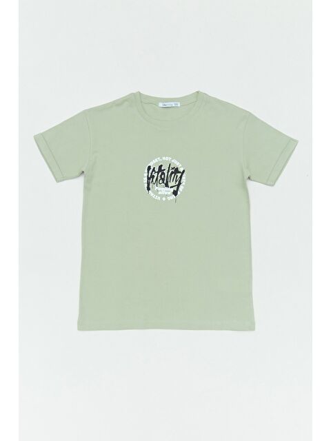 Fullamoda %100 Pamuk Yazı Baskılı Bisiklet Yaka Erkek Çocuk Tişört - S000381137-20054