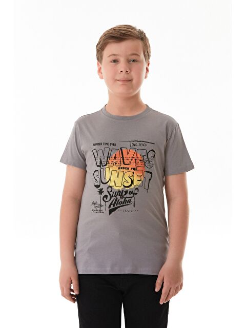 Fullamoda %100 Pamuk Waves Sunset Baskılı Erkek Çocuk Tişört - S000381141-20600