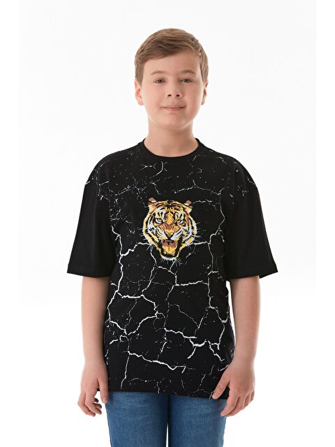 Fullamoda Kaplan Baskılı Erkek Çocuk Tişört - S000381143-19351