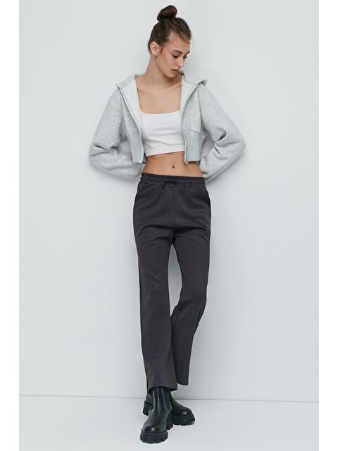 C&City Yırtmaçlı İspanyol Paça Eşofman Altı 843 Füme - S000216050-33408