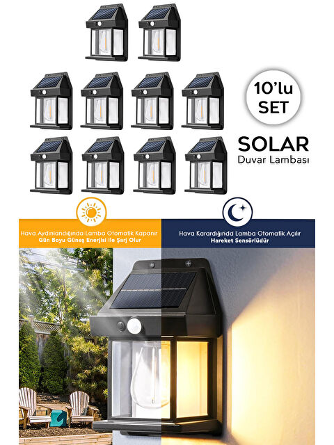 Meleni Home 10 Adet Solar Duvar Lambası