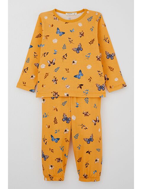 Breeze Kız Bebek Pijama Takımı Bahar Temalı Kelebek Rüyası Sarı (9 Ay-3 Yaş) - S000506150-20072