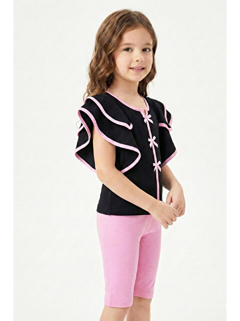 Modanino Kız Çocuk Geniş Omuzlu ve Fırfırlı Alt-Üst Takım 3-8 Yaş 12551 - S000524871-20024