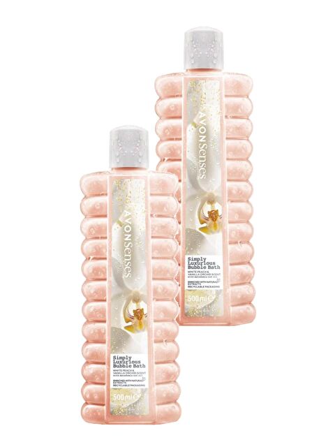 AVON Simply Luxurious Beyaz Şeftali ve Vanilya Orkide Kokulu Banyo Köpüğü 500 Ml. İkili Set - S000193325-10231